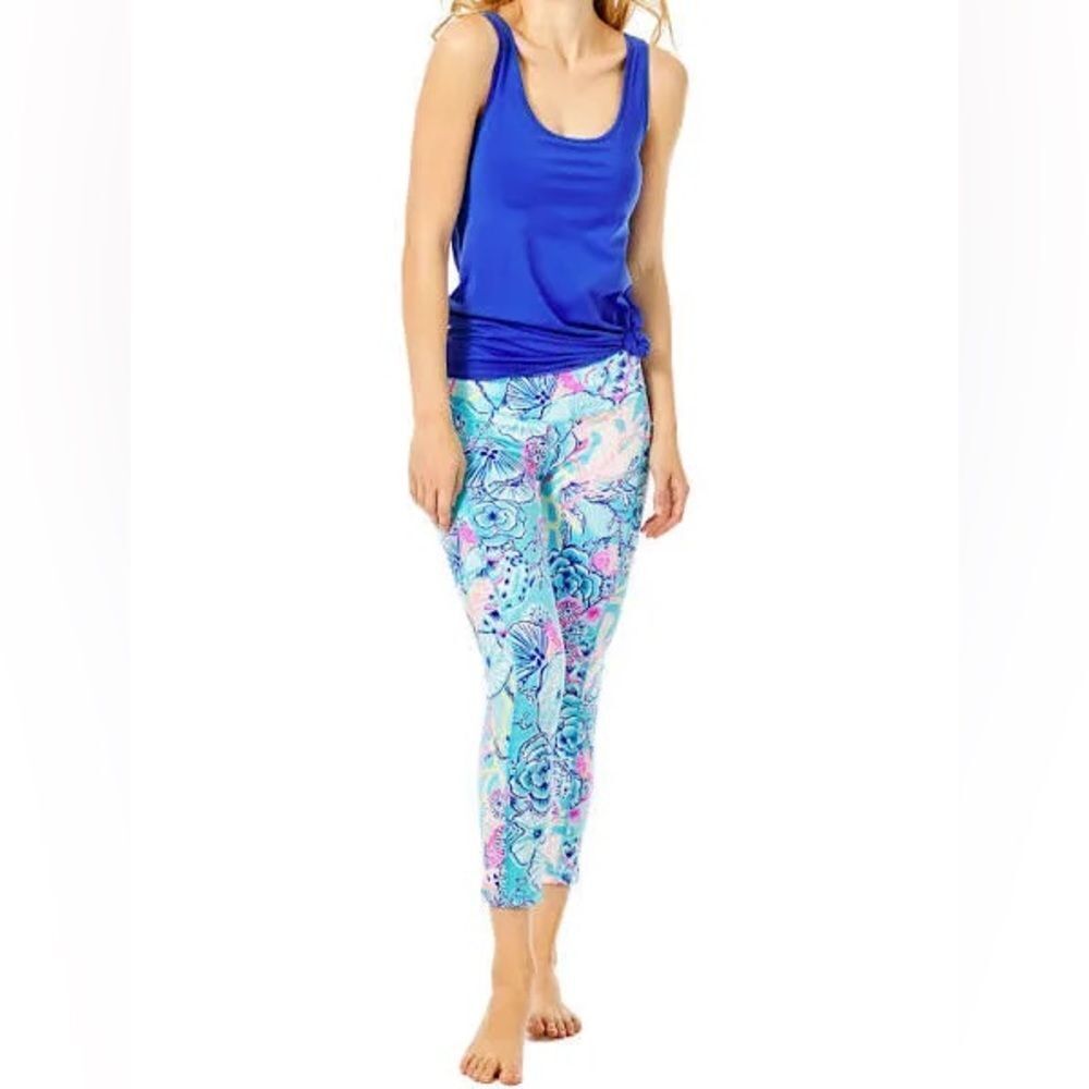 Lilly Pulitzer Weekender Midi Bali Blue Once Upon A Tide cropped Leggings XXS